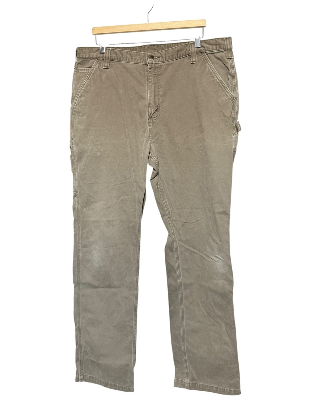 Carhartt Carpenter Work Pants Men’s Taupe Brown Utility Cotton Relaxed Fit 40x33